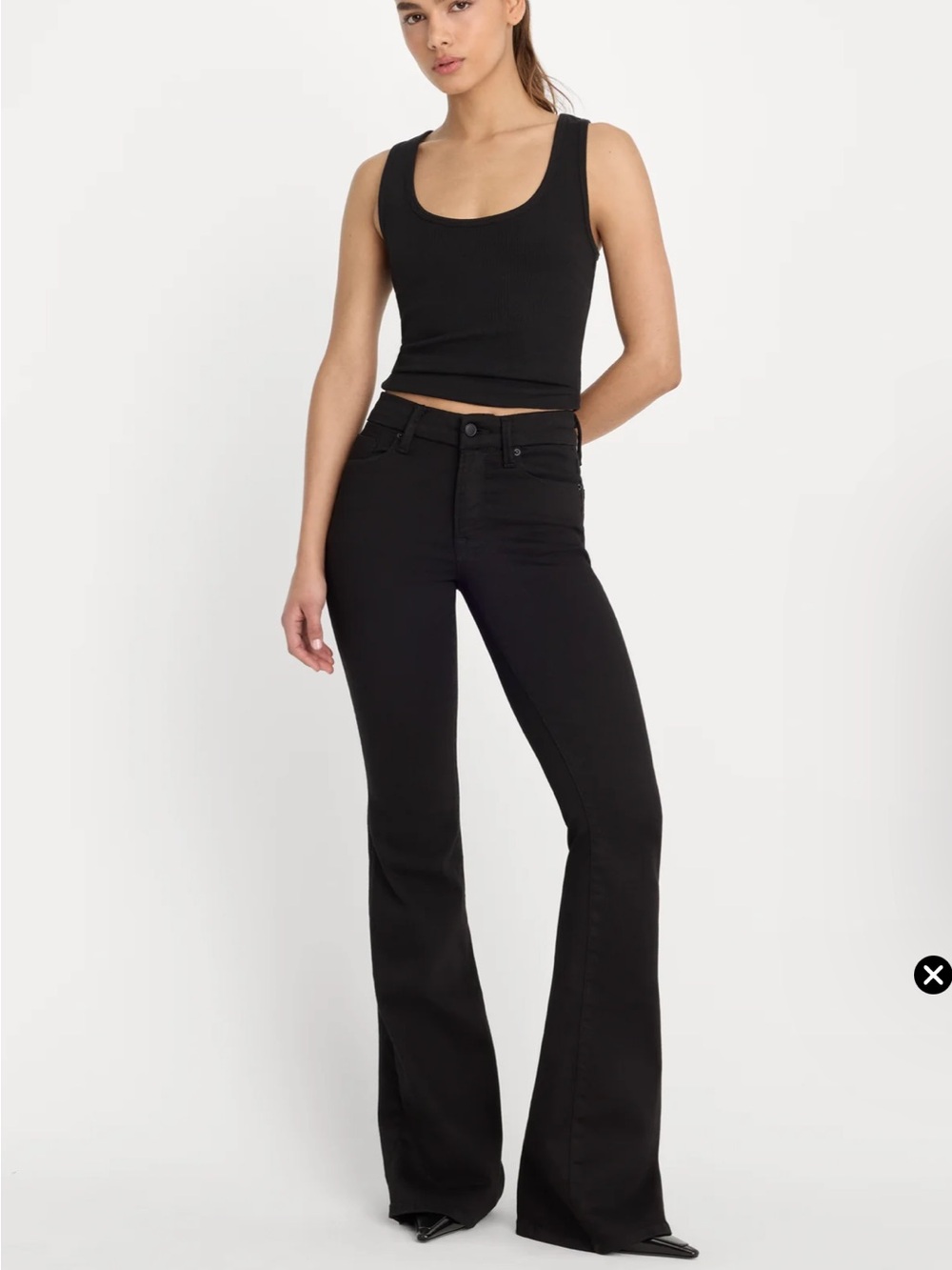 Good American never fade good legs Black High-Rise Flare Jeans